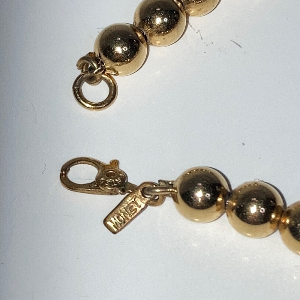 Vintage Monet Gold Bead Necklace - Picture 4 of 5